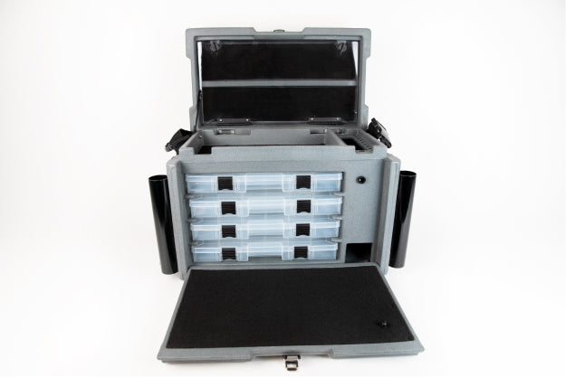 hardcover tackle box Fishing Box, 4 Layers Fishing Box, Tackle Boxes, Quick-Access Top Storage with Lid for Fishing Gear and Accessories,Greyby KUKLIPJIM : Sports & Outdoors including a fishing rod Wholesale My First Tackle Box