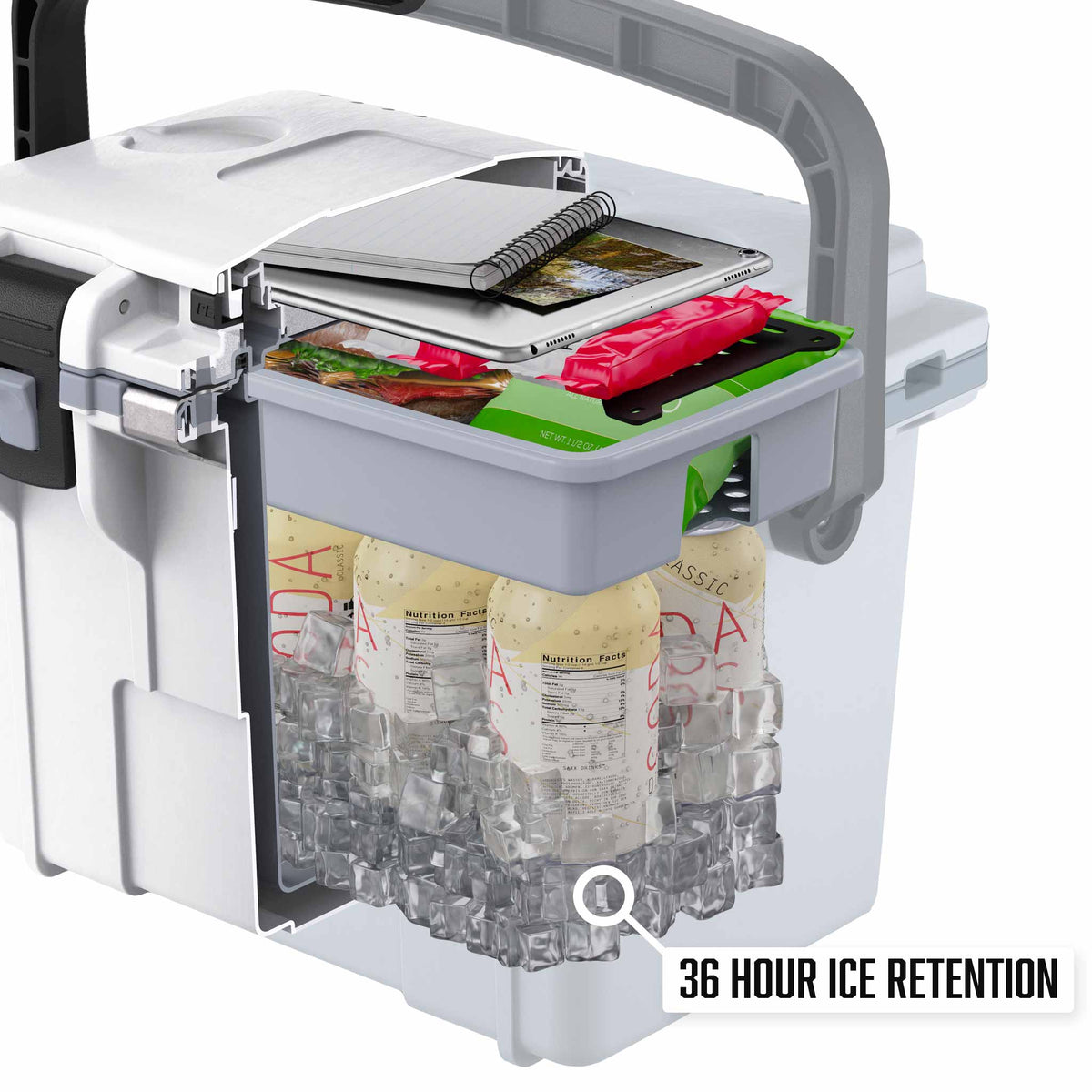 Pelican™ 14QT Personal Cooler &amp; Dry Box gets up to 36 hours of ice retention 